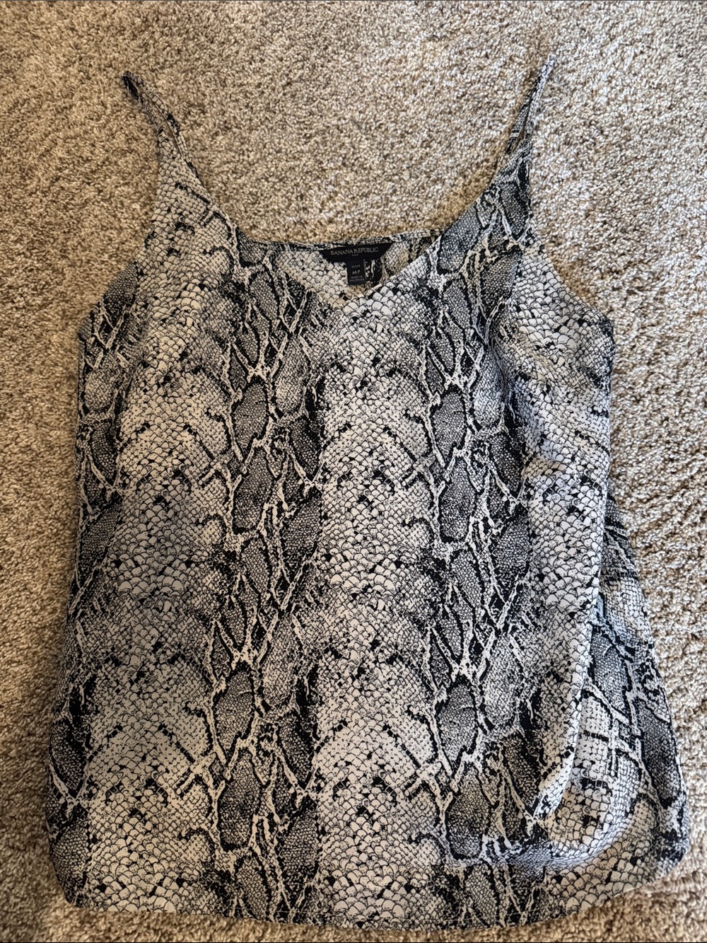 Banana Republic Black and White Snakeskin-Print Tank Top